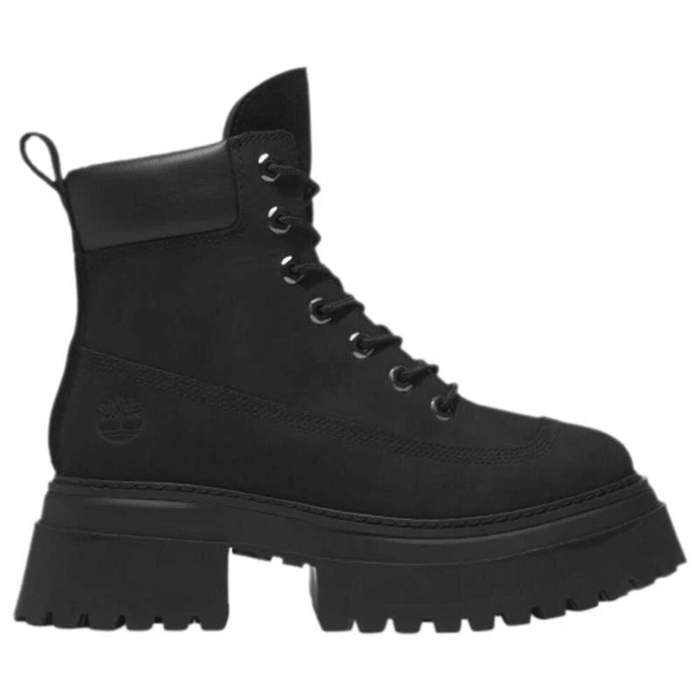 Timberland Women's Sky 6-Inch Platform Boots Black Nubuck Leather 10 Grunge